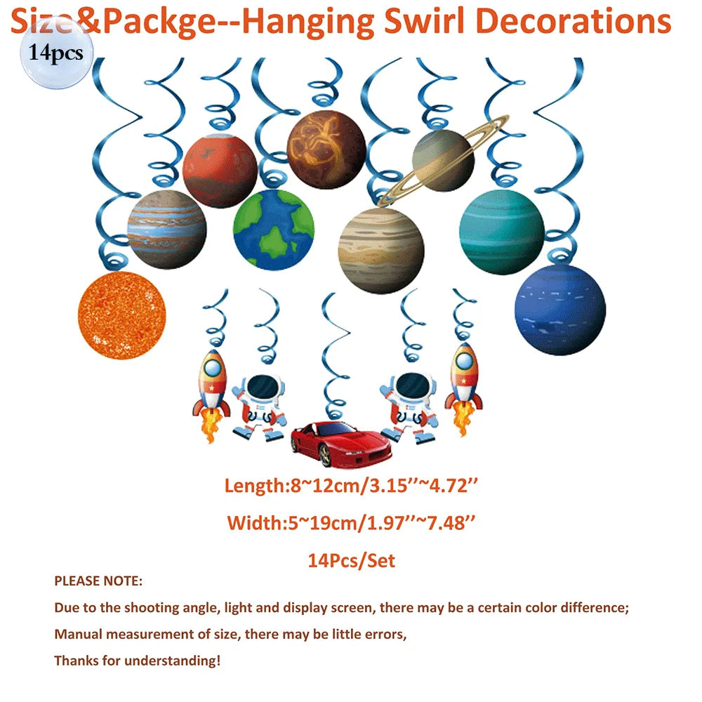 53inch 4D Inflatable Astronaut Foil Balloon - Outer Space Party Decoration 14pcs