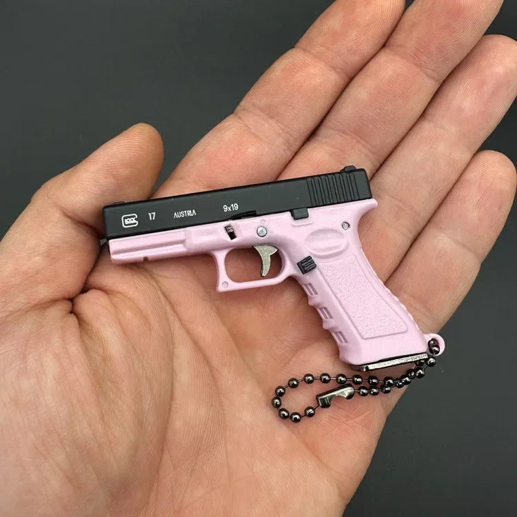 1:3 G17 Miniature Pistol Keychain Pink-Black