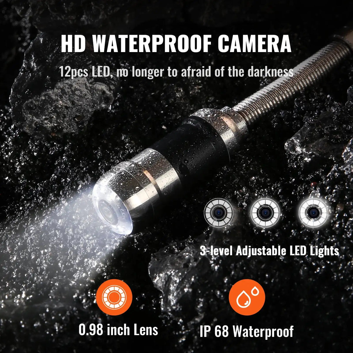 7 Inch Sewer Camera DVR Waterproof Pipeline 12LEDs
