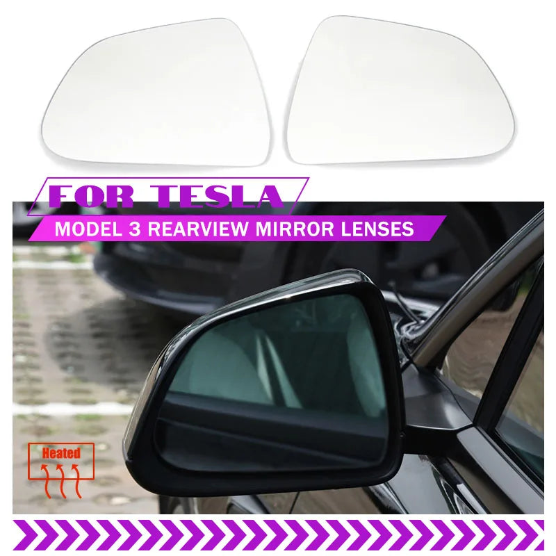 Tesla Model 3 Wide Angle Aizmugurējais Spogulis 2PC Anti Glare