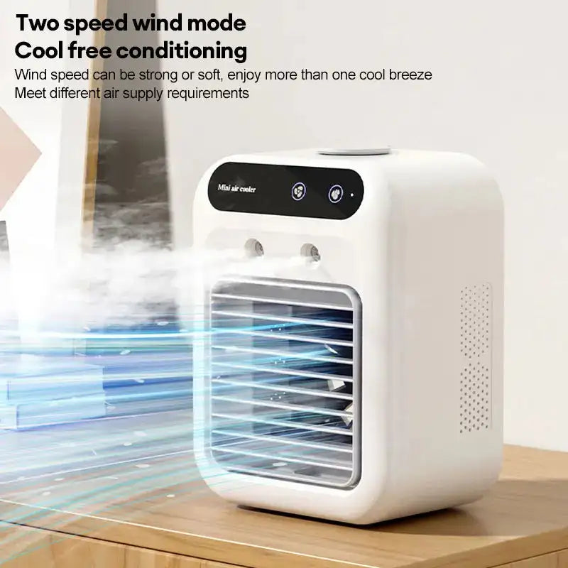 USB Rechargeable Humidifier Cooler Fan Dual Gear Spray Desk