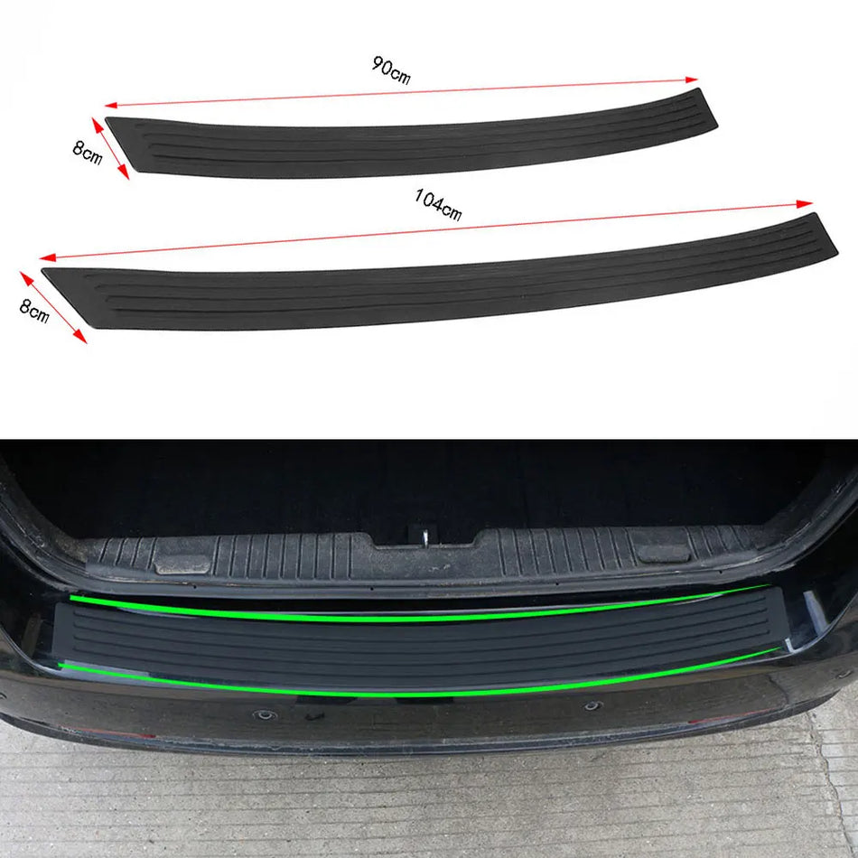 Universal Rubber Car Trunk Door Sill Protector, Rear Bumper Guard, Black