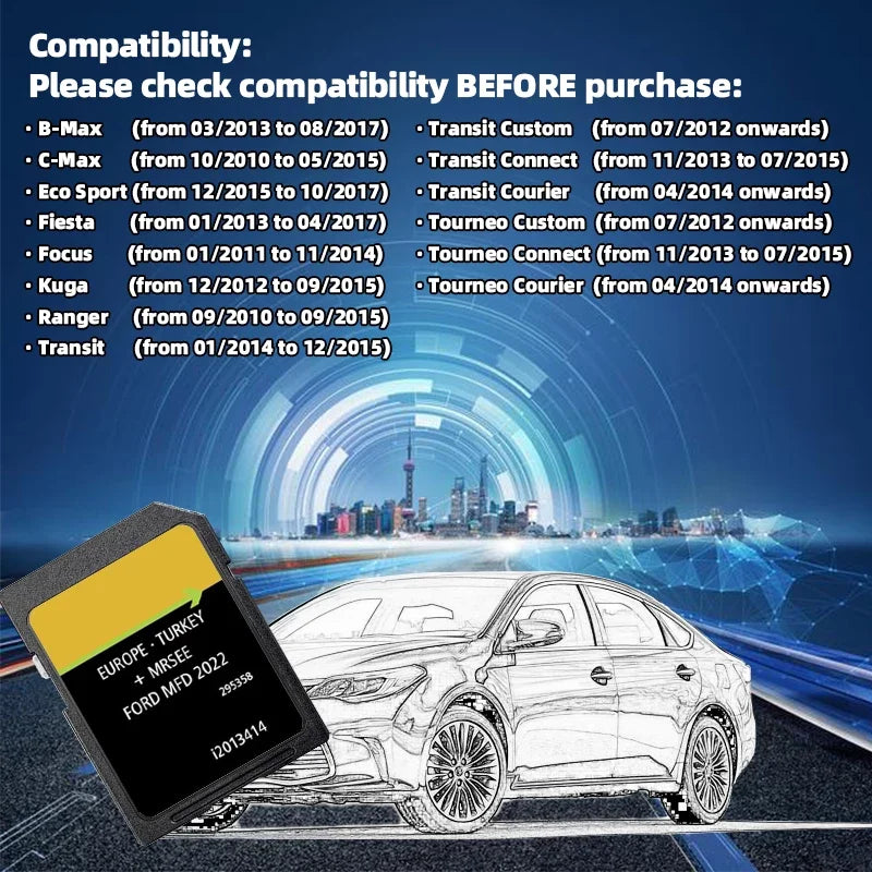 Navigation SD Card Europe Ford MFD V10 2022 &ndash; European Maps for MFD 2022