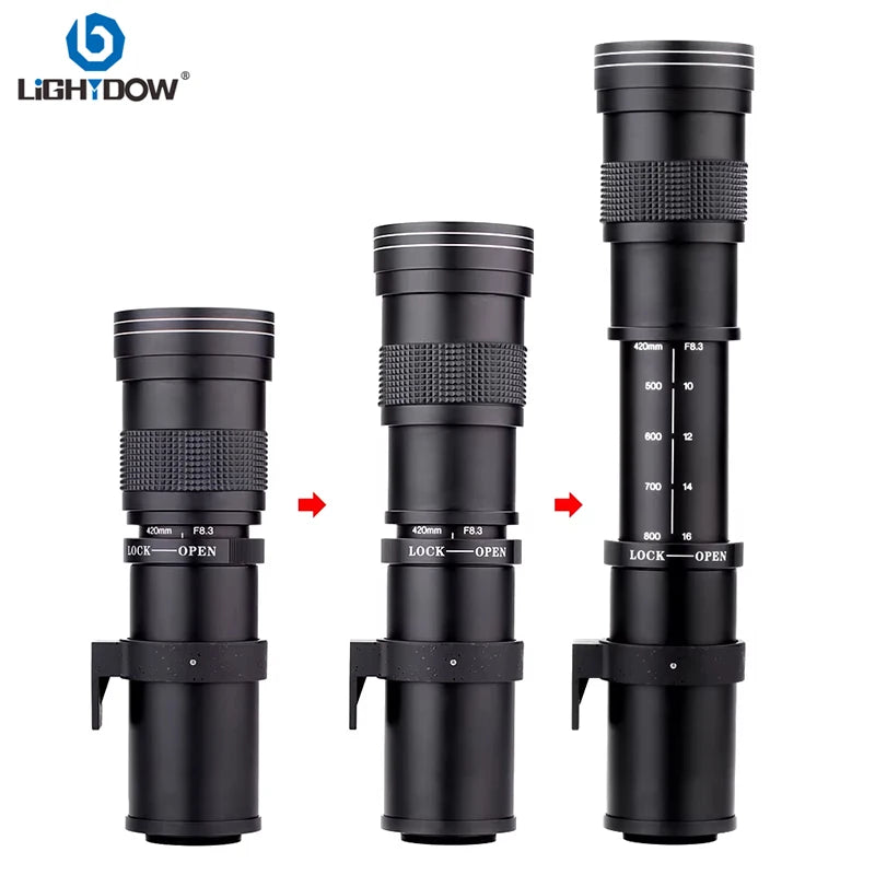 Lightdow 420-800mm f/8.3-16 &ndash; Versatile Telephoto Zoom Lens for Multiple Camera Mounts