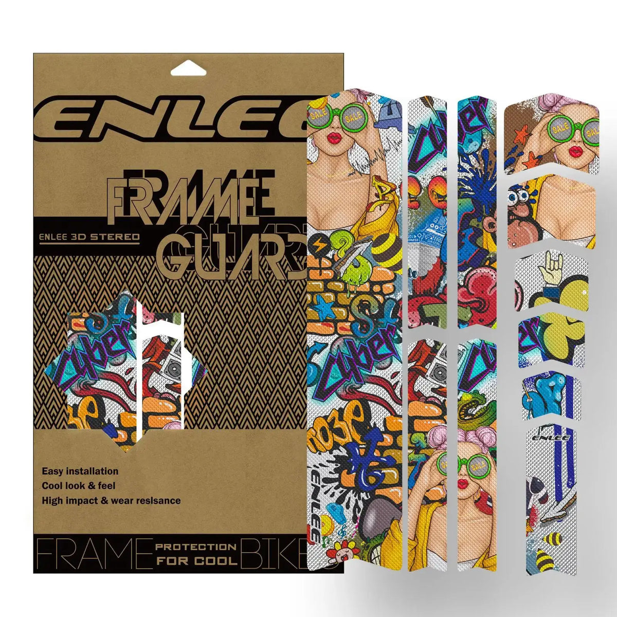 Enli Full Set 3D 3M Bicycle Frame Protective Film Wear resistant and Leave No Trace Mountain Bike Frame Protective Film by InterCyprus Trading Ltd