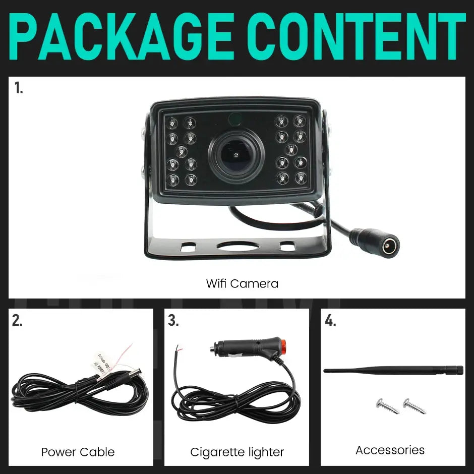 Iphone/Andrio 2K Video Wireless WiFi APP BSD Car Reverse Backup Camera Vehicle DVR Dash Camera For Truck/RV/Camper/Trailer by InterCyprus Trading Ltd