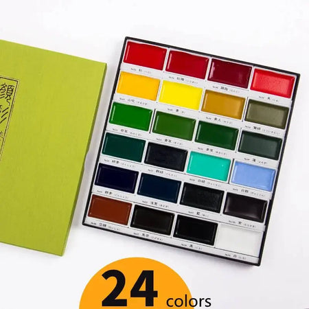 Kuretake Watercolor Paint Set &ndash; Professional-Quality Art 24 colors