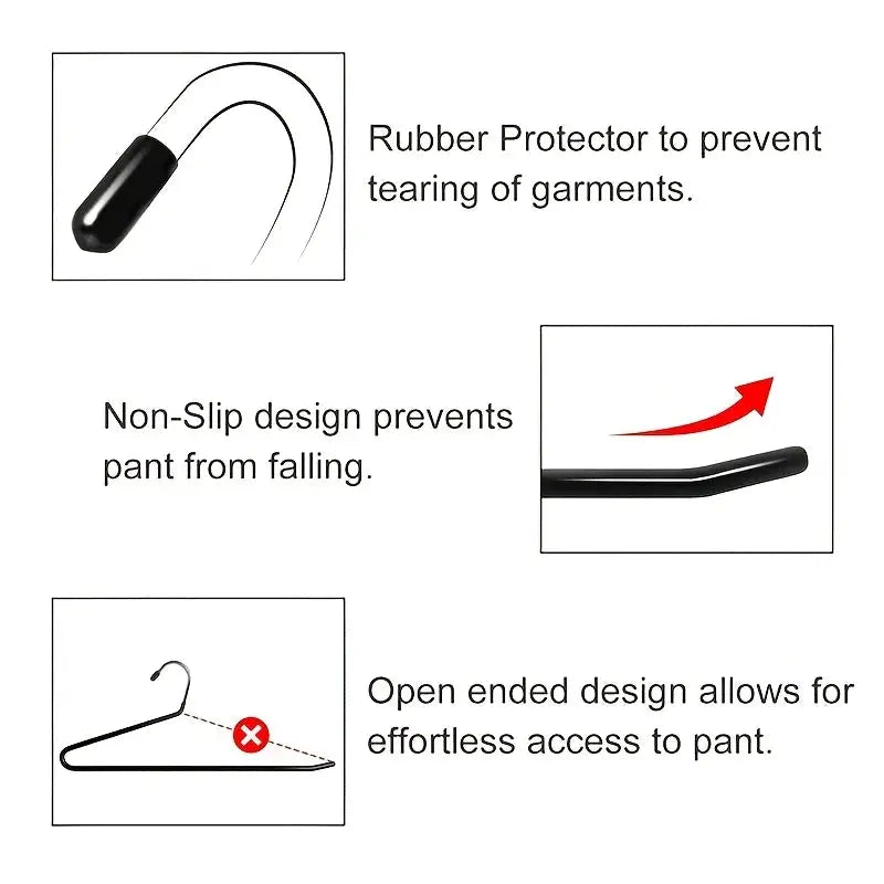 20/10Pcs Metal Z-Shaped Pants Hanger Non-Slip Durable Clothes Hanger Multi-functional Wardrobe Jean Hanger Home Pant Organizer by InterCyprus Trading Ltd