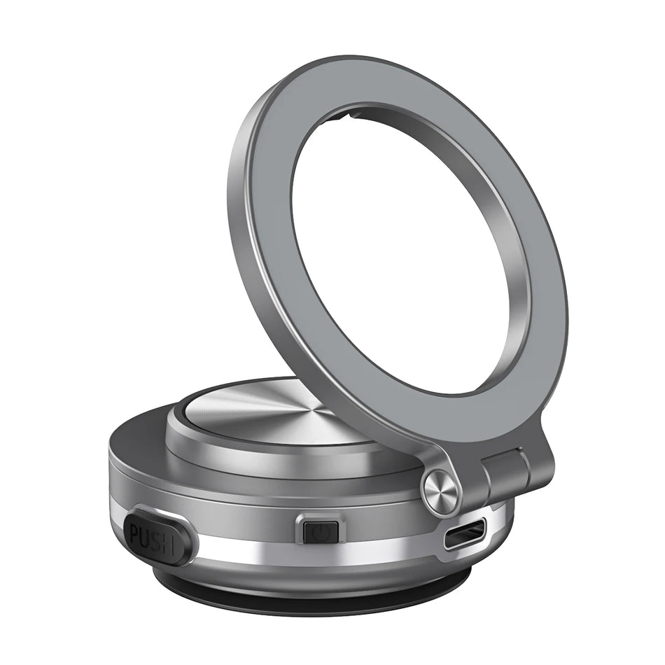 CrownQu Car Phone Holder &ndash; 360 Degree Rotating Magnetic Mount Grey