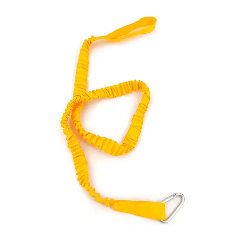 DIZETION Kayak Paddle Leash 1PC &ndash; Adjustable Coiled Lanyard Yellow