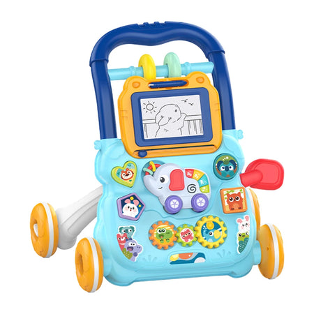 Coolplay Baby Cartoon Push Walker Toy &ndash; Multifunctional Music and Drawing Board Blue