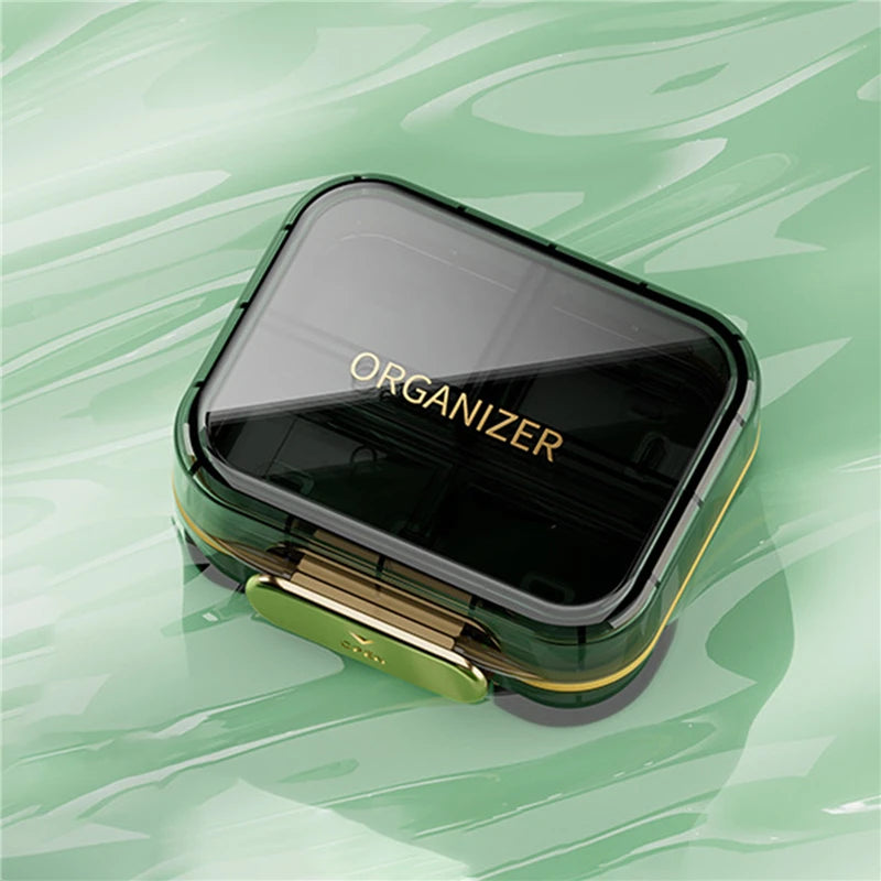Travel-Friendly Dustproof Pill Box Organizer with Secure Closure and Moisture Protection black
