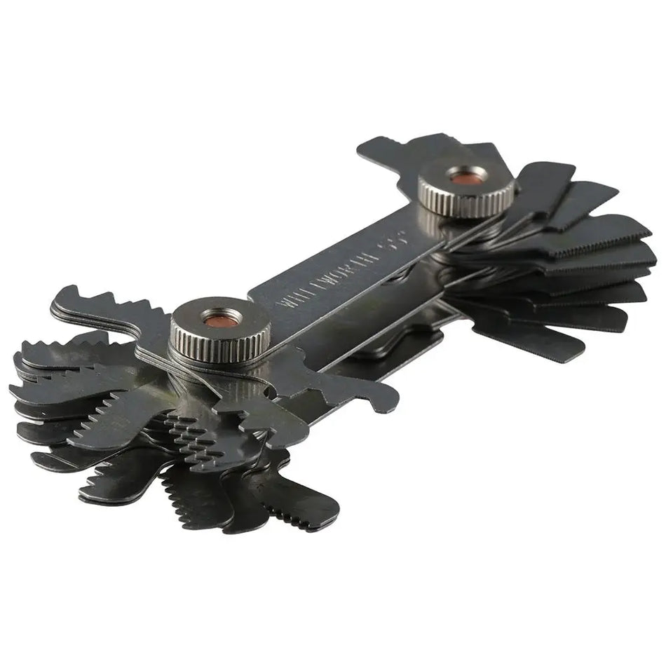 Stainless Steel Screw Thread Pitch Gauge Metric &amp; Imperial 52Pcs Measuring Tool 55 Degree &amp; 60 Degree Thread Measuring Gage Default Title