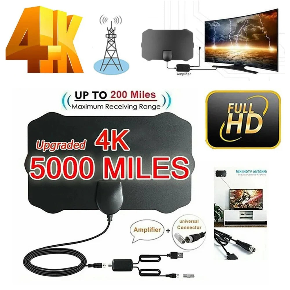 Kebidumei 200 Mile TV Antenna &ndash; Amplified Indoor HDTV