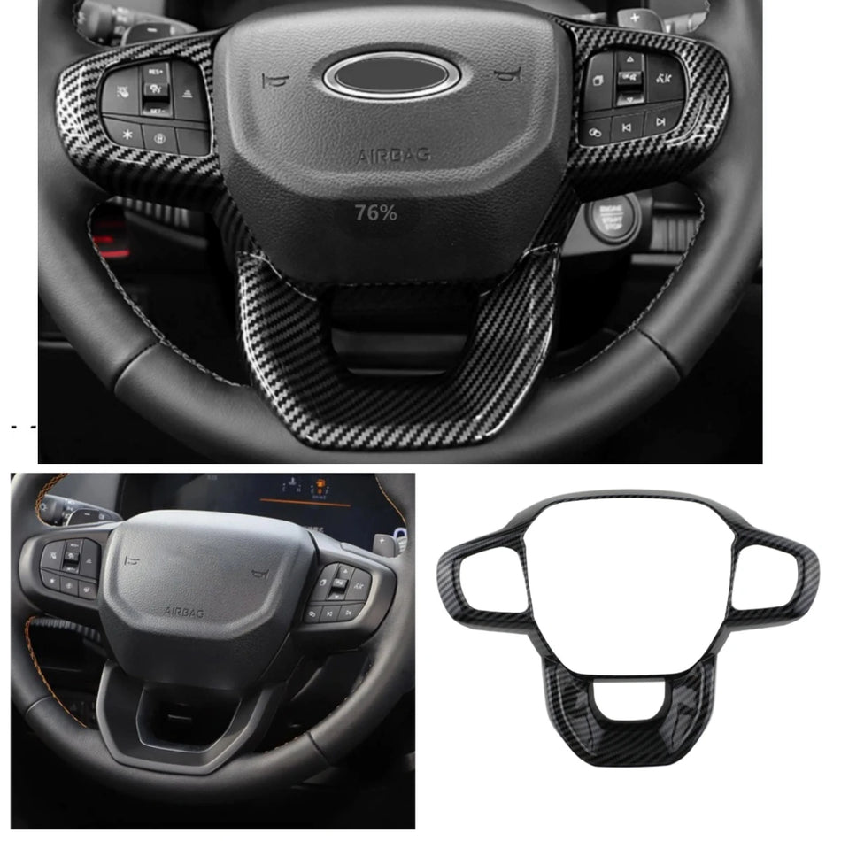Ozdobný kryt volantu imitace uhlíkových vláken ABS pro Ford Everest vylepšení interiéru odolné provedení