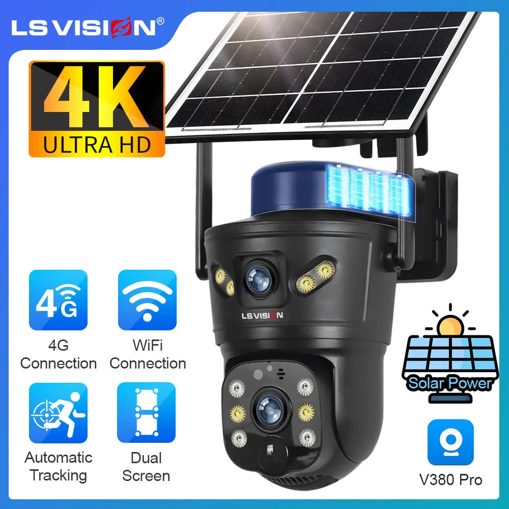 LS Vision 4K Dual Screens Solar Camera &ndash; 4G WiFi PTZ