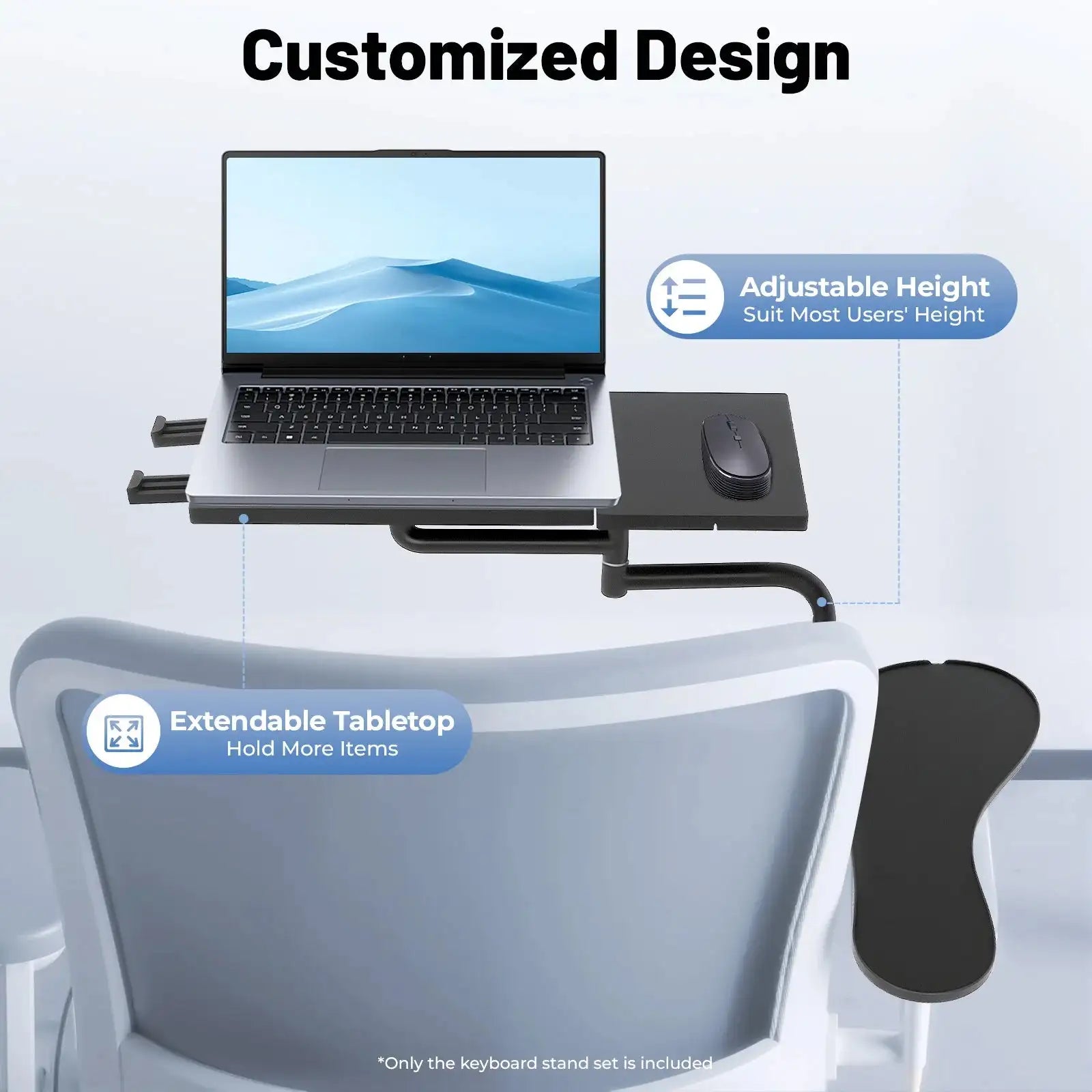 Adjustable Laptop Stand 360 Rotating Tray &ndash; Cooling Fans
