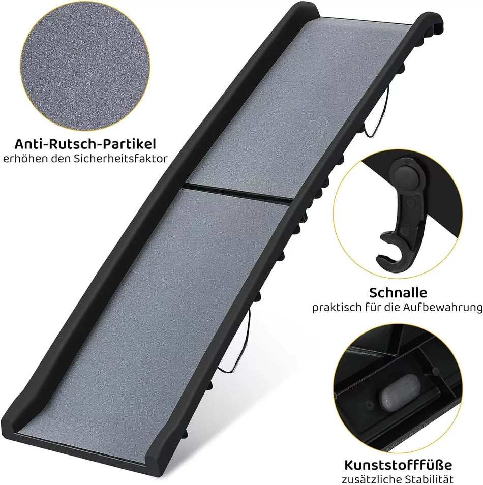 Glad Ride Fällbar Husdjursramp 156cm Icke Glidande Sidoräcken Bilar