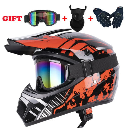 Premium Full Face Off-Road Motorcycle Helmet with 3 Free Gifts HONGFENGB / M