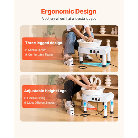 SucceBuy Pottery Wheel &ndash; Variable Speed 60-300 RPM