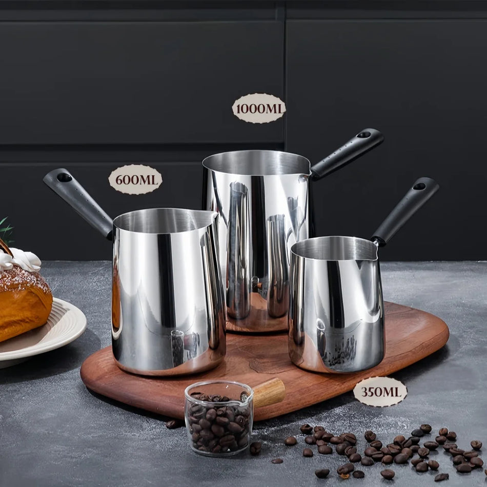 Coffee Milk Frothing Pitcher &ndash; Premium 304 Stainless Steel Design