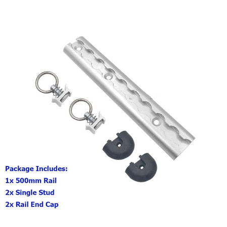 Durable 19.7" Aluminum L Track Rail with Stainless Steel Studs &amp; End Caps for Secure Tie-Downs