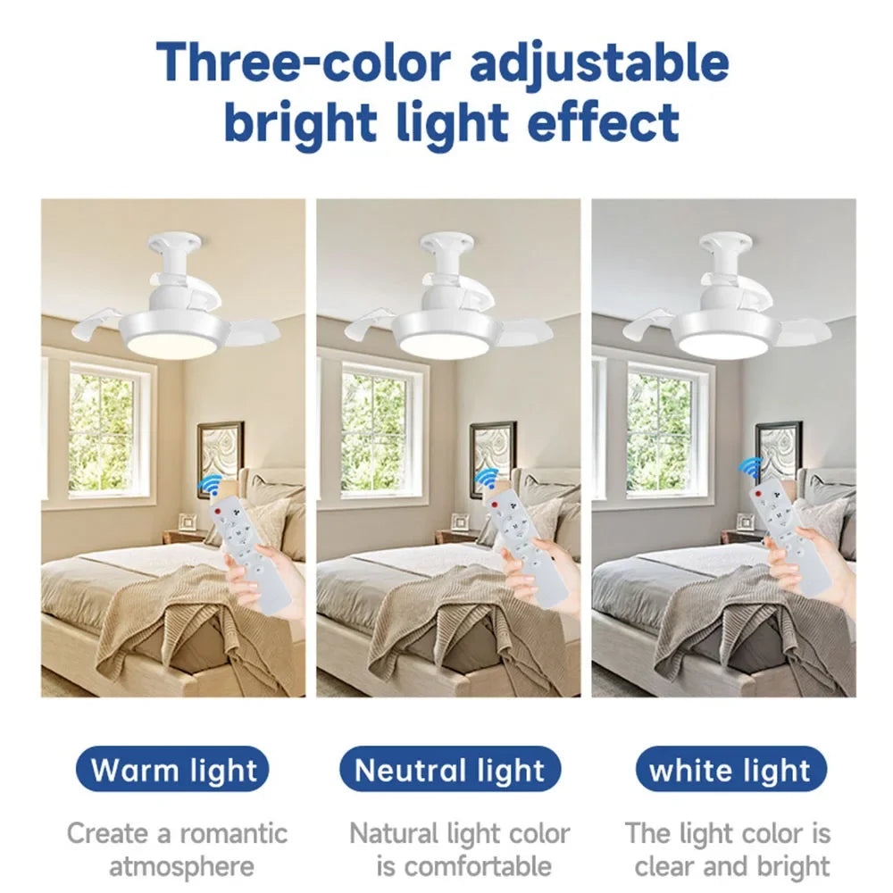 Ceiling Fan Light 48W - Three Lighting Modes And Quiet Motor