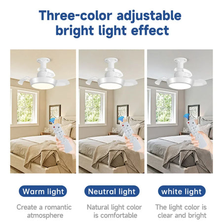 Ceiling Fan Light 48W - Three Lighting Modes And Quiet Motor