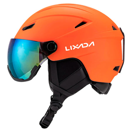 LIXADA Integrated Ski Helmet &ndash; Removable Visor Goggles Orange / M