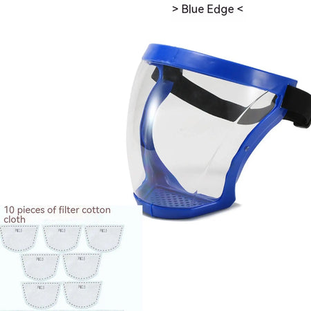 Transparent Facial Protector - Anti-Fog, Oil Proof, Full Face Shield for Weed Whacking &amp; Kitchen Use blue 10 filter