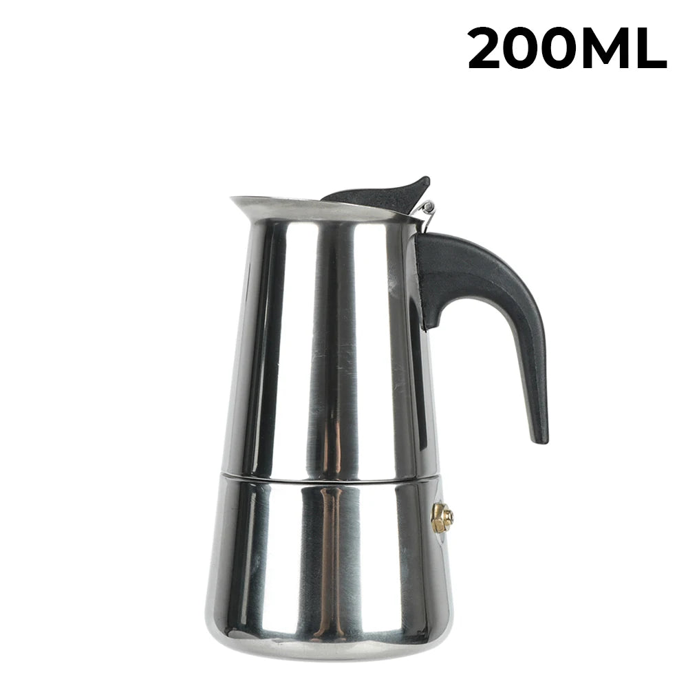 Stainless Steel Moka Coffee Maker &ndash; 2 to 9 Cup Espresso Pot 200ml