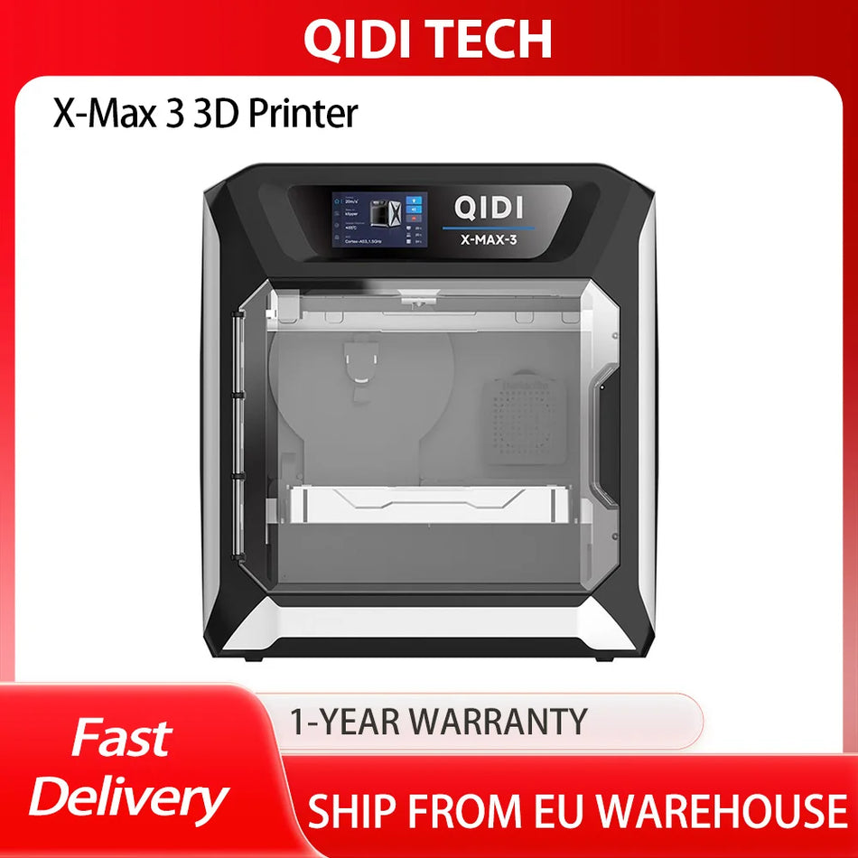 QIDI TECH X-Max 3D Printer ar automātisko līmeņošanu, 600 mm/s, elastīga HF plate, 325x325x315mm, English and German Support