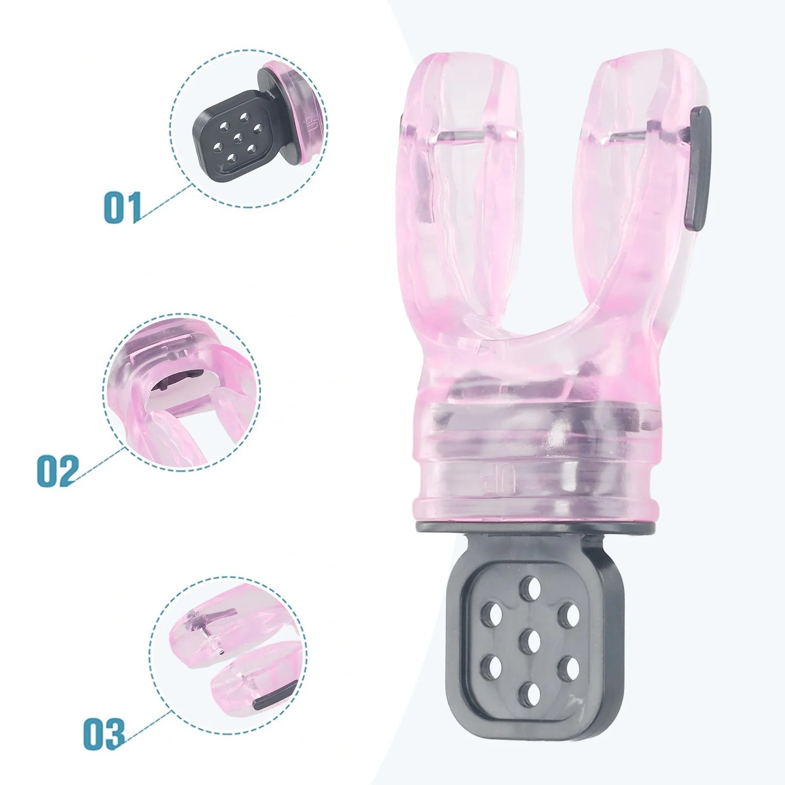 Silicone Snorkel Diving Mouthpiece - Moldable &amp; Comfortable Bite