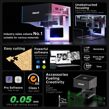DAJA DJ6 Mini Portable Laser Engraver &ndash; Bluetooth Enabled