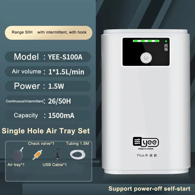 Choice Aquarium Oxygen Pump &ndash; Portable Quiet USB Battery YEE-S100A Plate