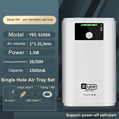 Choice Aquarium Oxygen Pump &ndash; Portable Quiet USB Battery YEE-S100A Plate