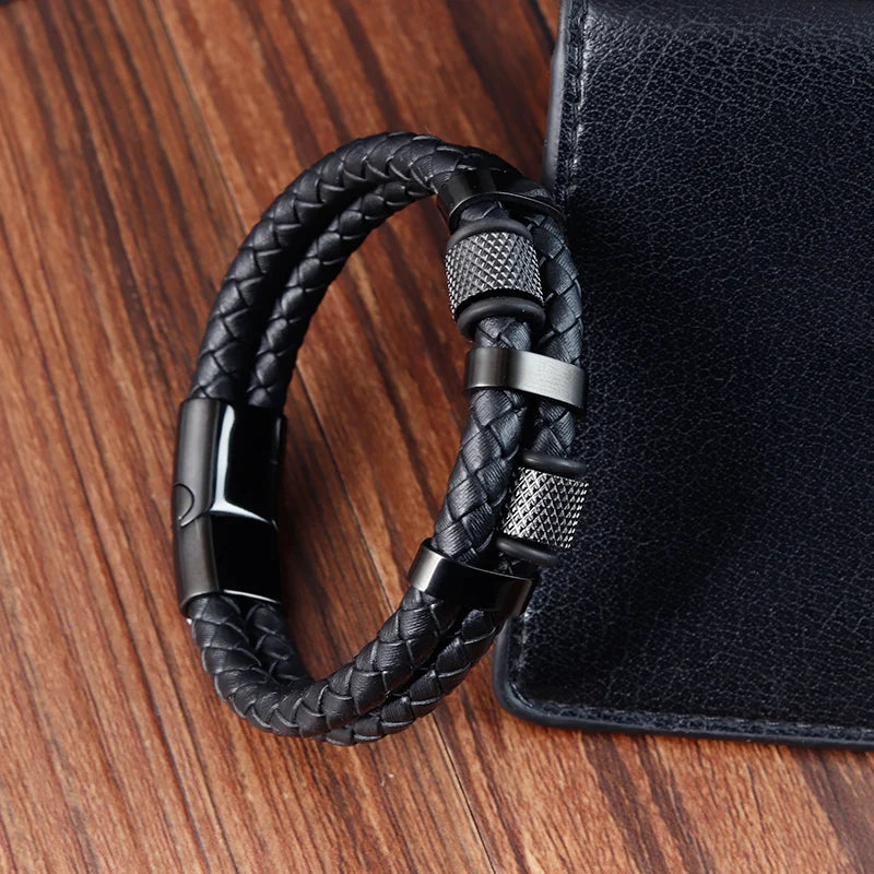 Leather Charm Bracelet for Men
