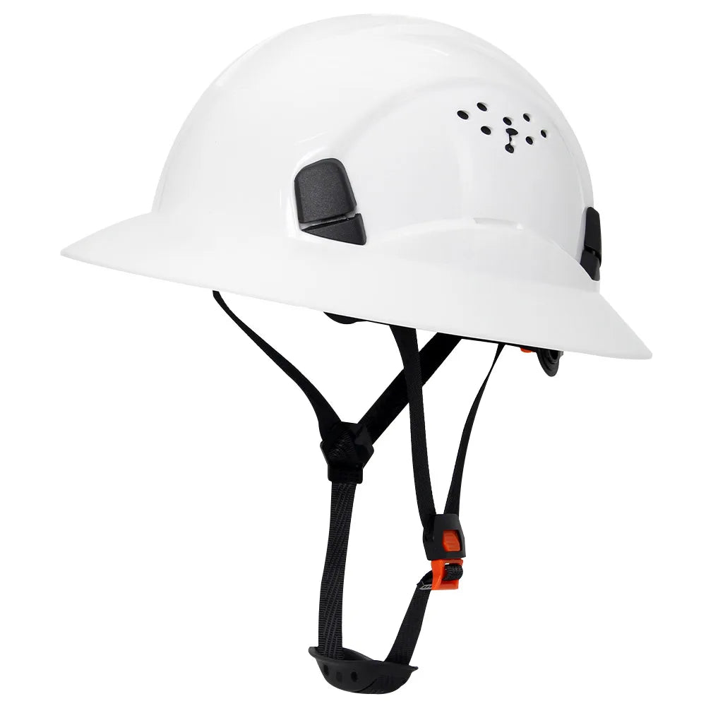 CE Full Brim Hard Hat - Sun Protection And Impact Safety White