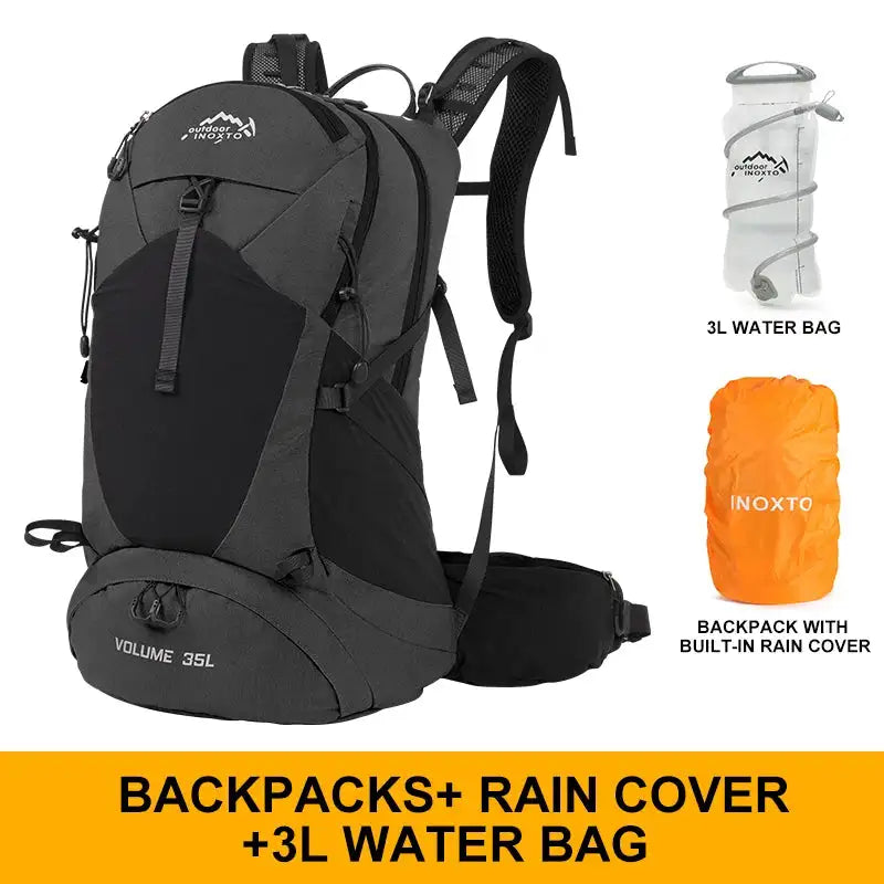 Outdoor Inox Mountaineering Backpack 35L 8107 &ndash; Waterproof Black3L