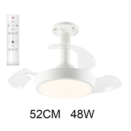 Ceiling Fan Light 48W - Three Lighting Modes And Quiet Motor 52cm