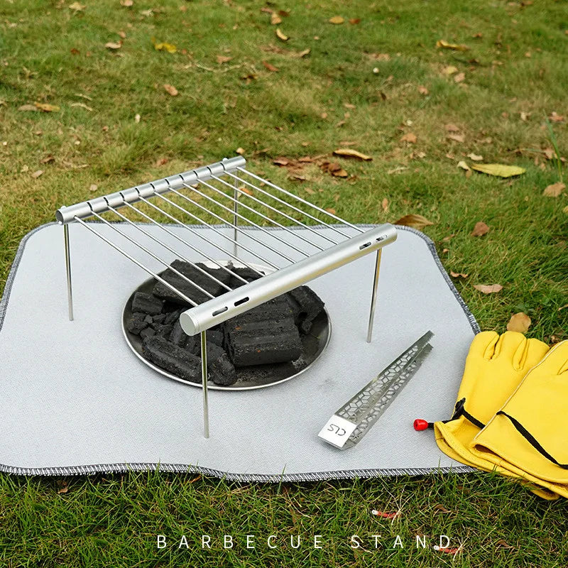 Portable Stainless Steel Mini Barbecue Grill - Foldable &amp; Lightweight for Outdoor Cooking