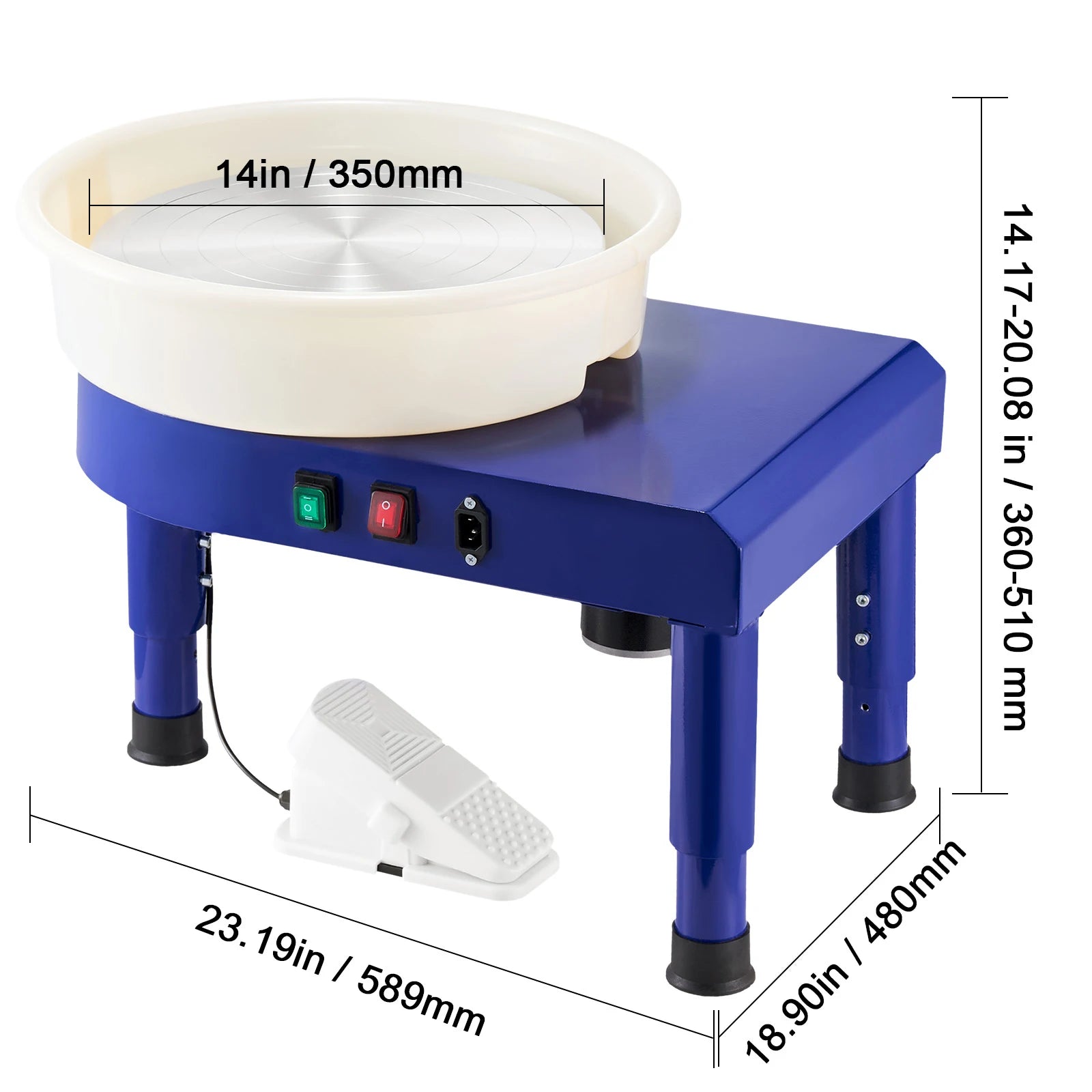 SucceBuy Pottery Wheel &ndash; Variable Speed 60-300 RPM 450W 35cm Blue / france