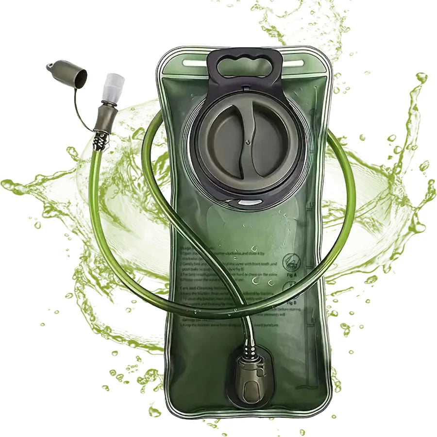 Quick Release Leak-Proof Water Bag 1.5L-3.0L for Camping &amp; Hiking Army-green-1.5L