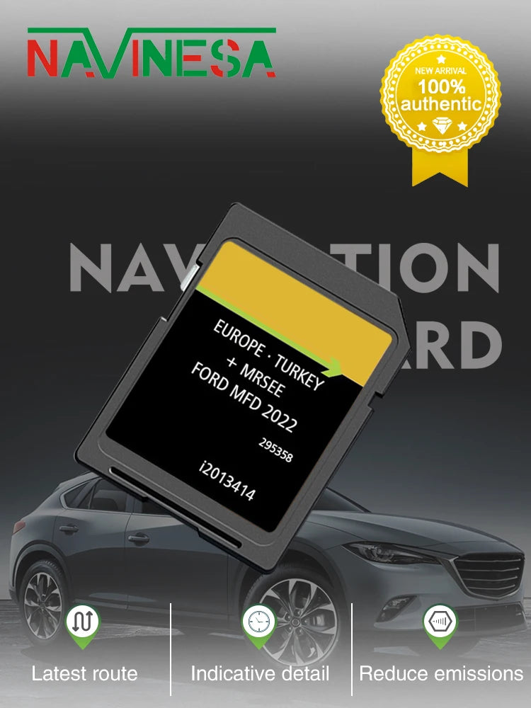 MCA 2022 Ford Focus GPS SD Card - European Map Coverage
