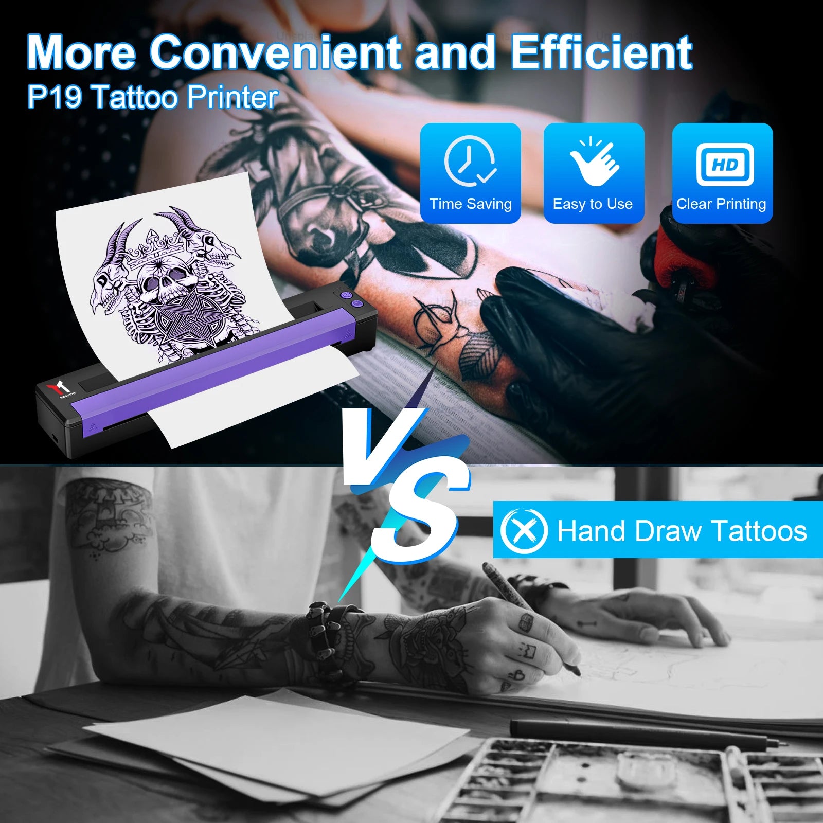 Bluetooth Thermal Tattoo Stencil Printer &ndash; USB And BT Ready
