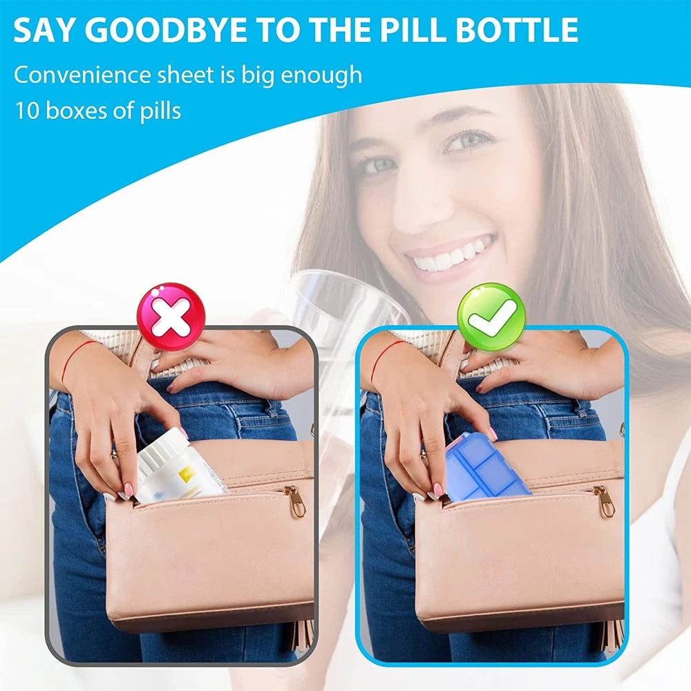 YQQGD Pill Organizer &ndash; Moisture Proof Portable Design