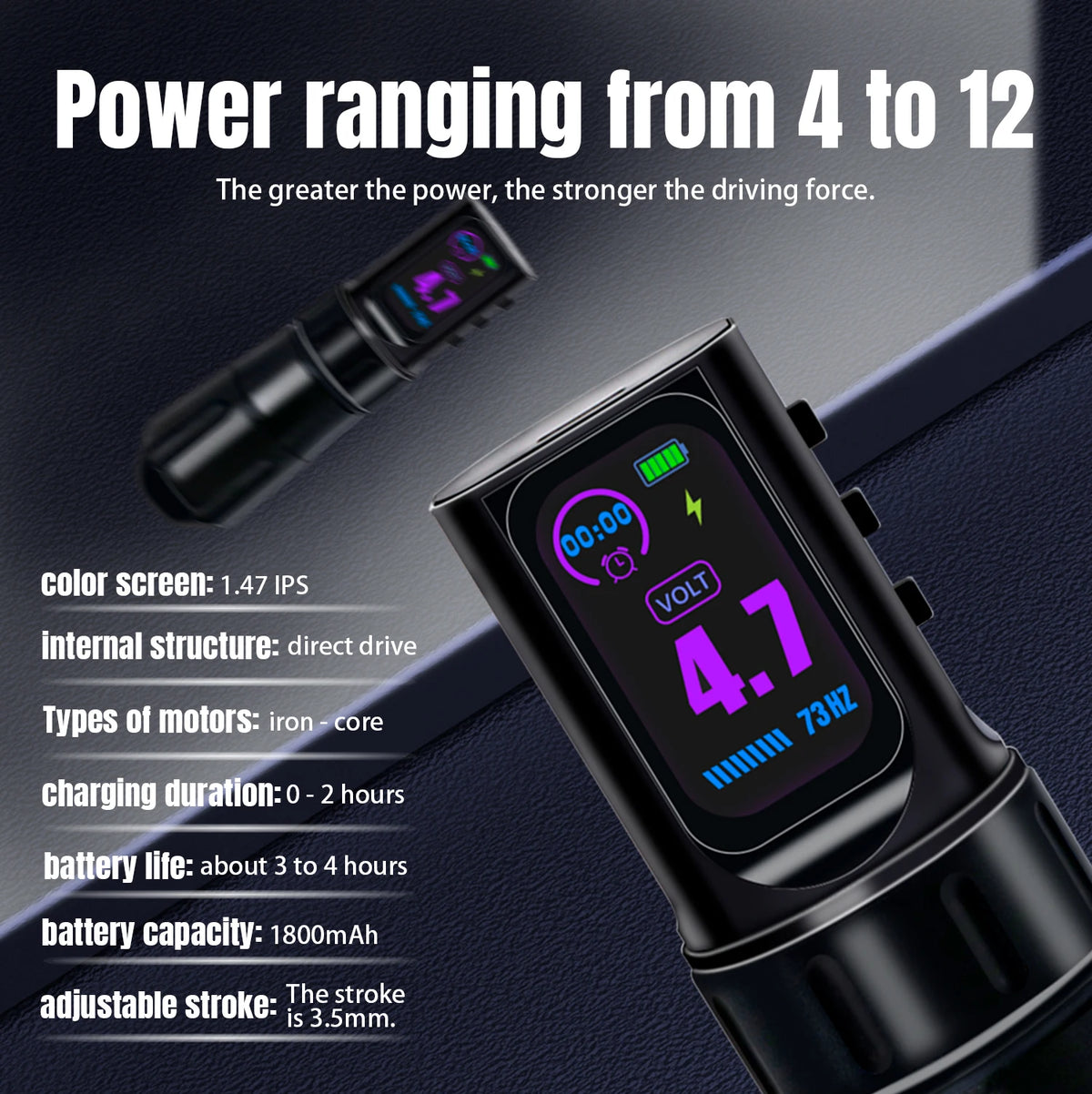 KVM Wireless Tattoo Pen Kit &ndash; Long Battery Life 1800mAh