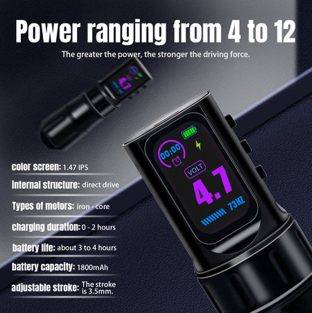 KVM Wireless Tattoo Pen Kit &ndash; Long Battery Life 1800mAh