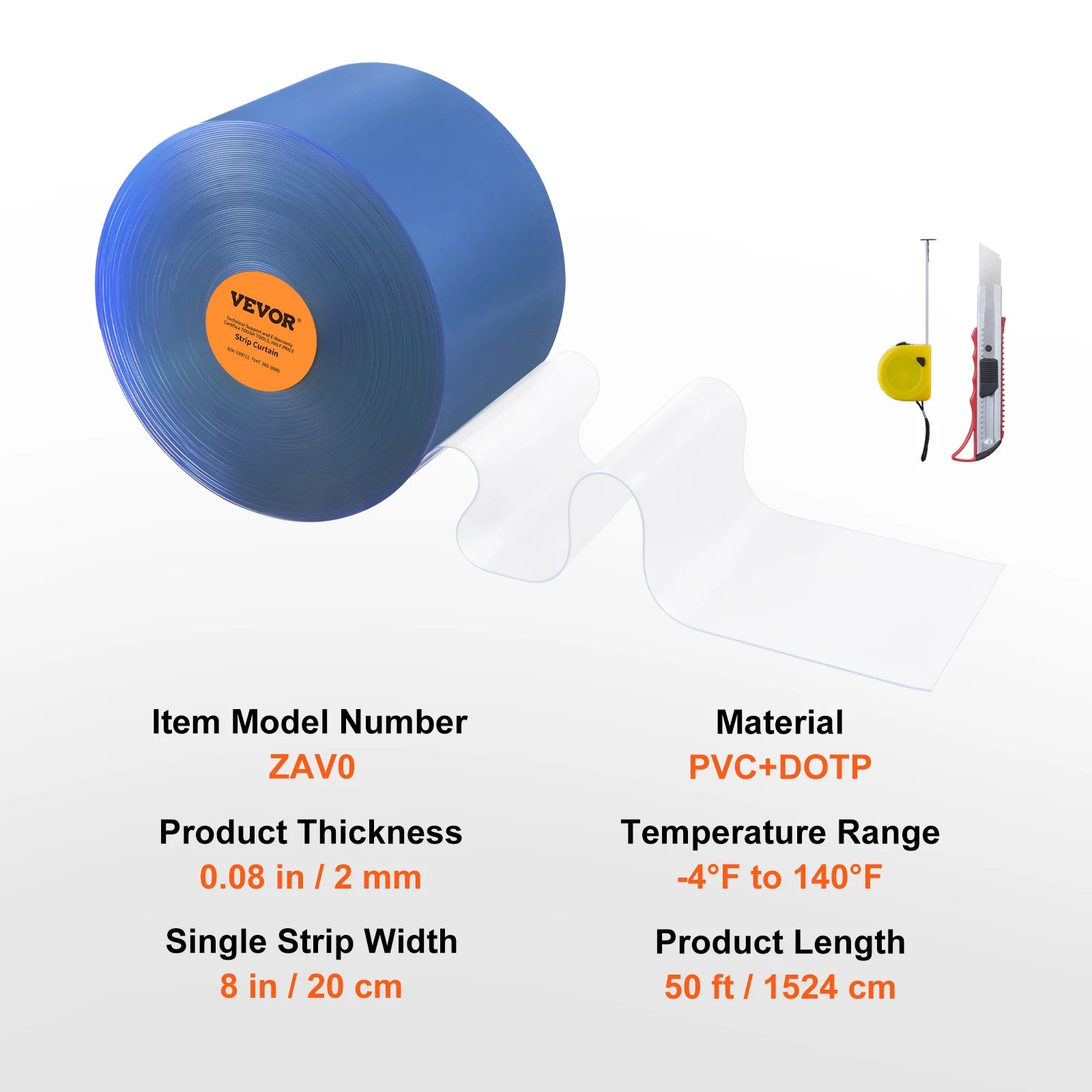 SucceBuy PVC Strip Curtain 50/100/150ft 8x12 &ndash; Clear View