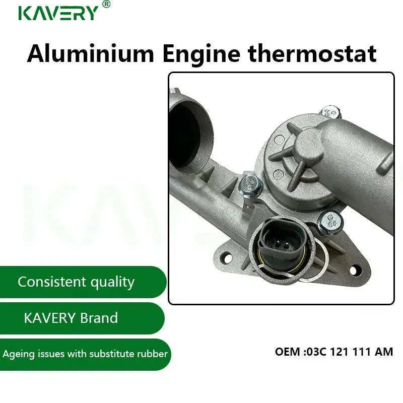 For 1pc Aluminum Engine Coolant Thermostat 03C121111AM 03C121111AG EA111 1.4T/1.6 EOS Golf Jetta Passat SciroccoTiguan A1 A3 Q3 by InterCyprus Trading Ltd
